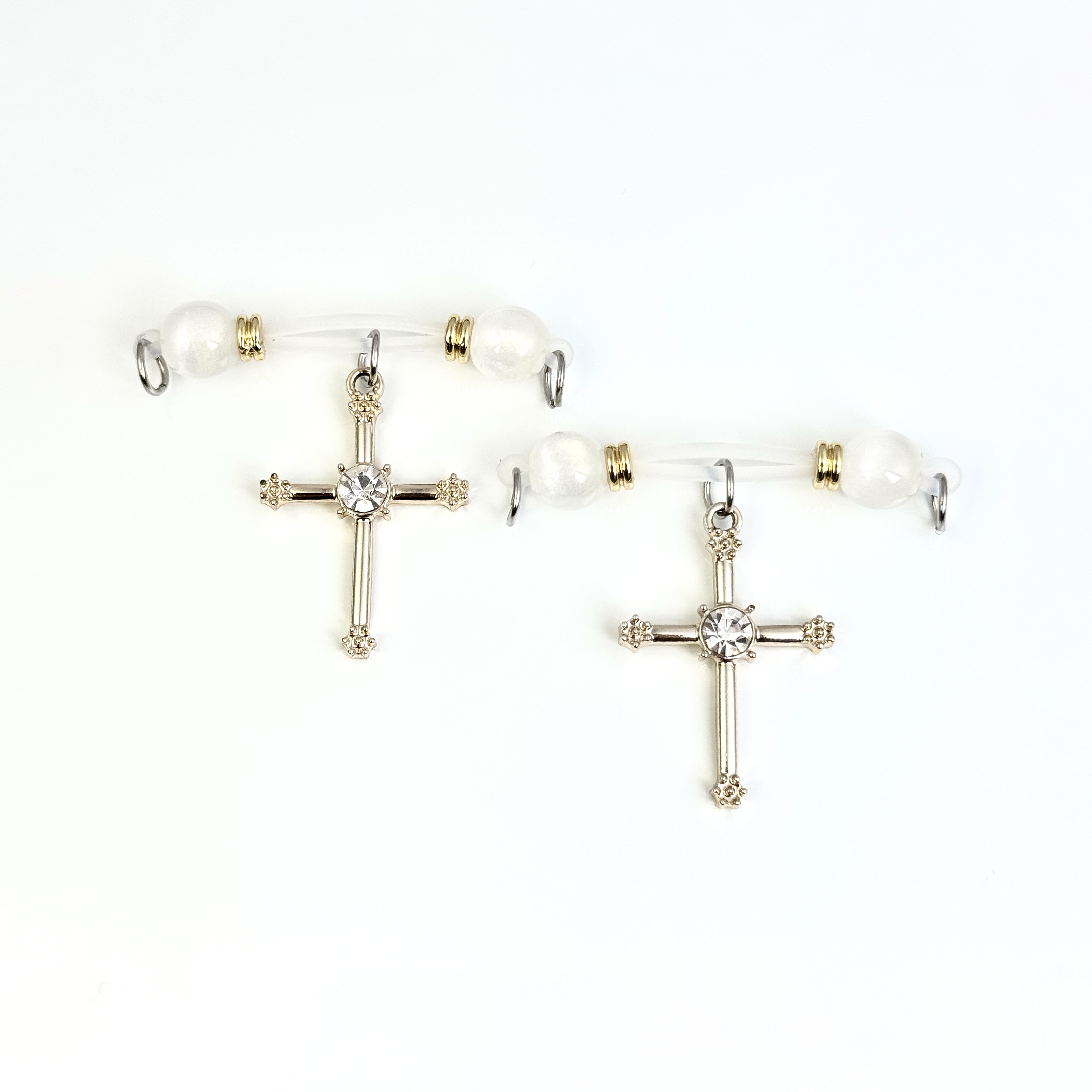 Silver Cross Dangle Nipple Clamps