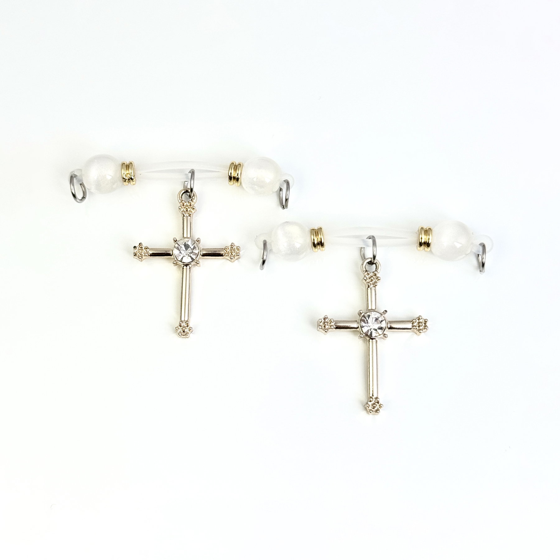Silver Cross Dangle Nipple Clamps
