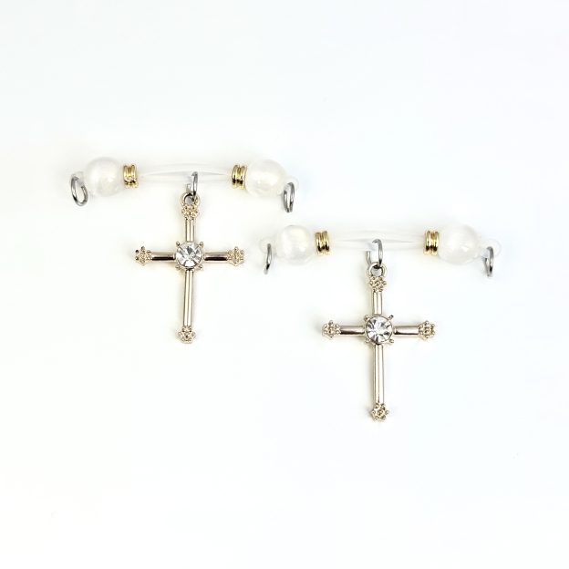 Silver Cross Dangle Nipple Clamps