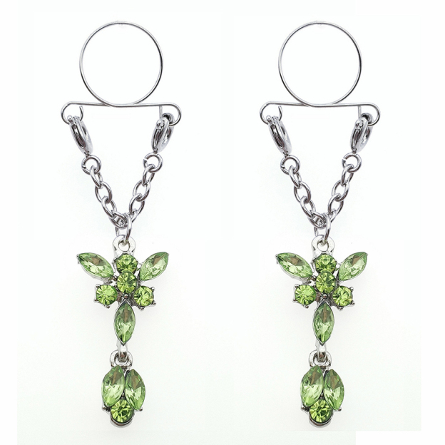 Butterfly flower fake nipple ring nipple jewelry-Thyye
