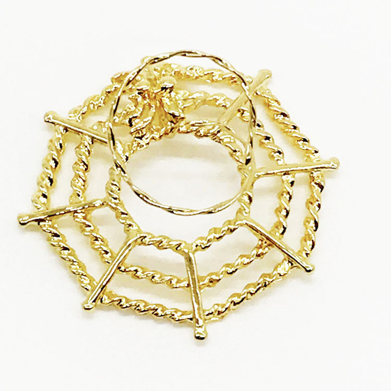 Spider web spring wire non-piercing nipple ring-Thyye