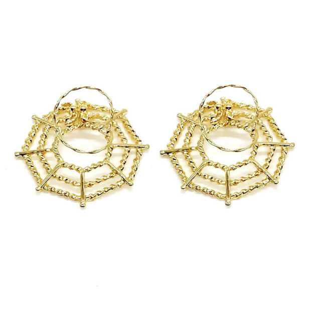 Spider web spring wire non-piercing nipple ring-Thyye