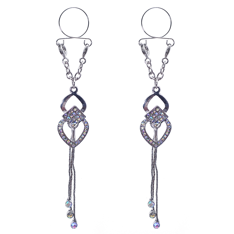 Diamond tassel false nipple ring-Thyye