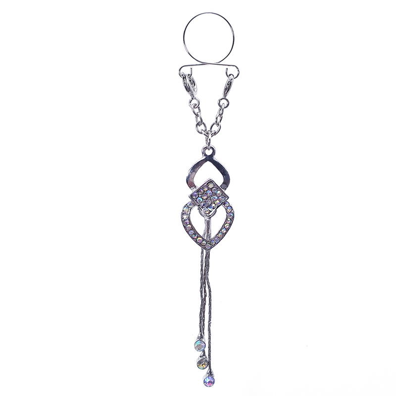 Diamond tassel false nipple ring-Thyye