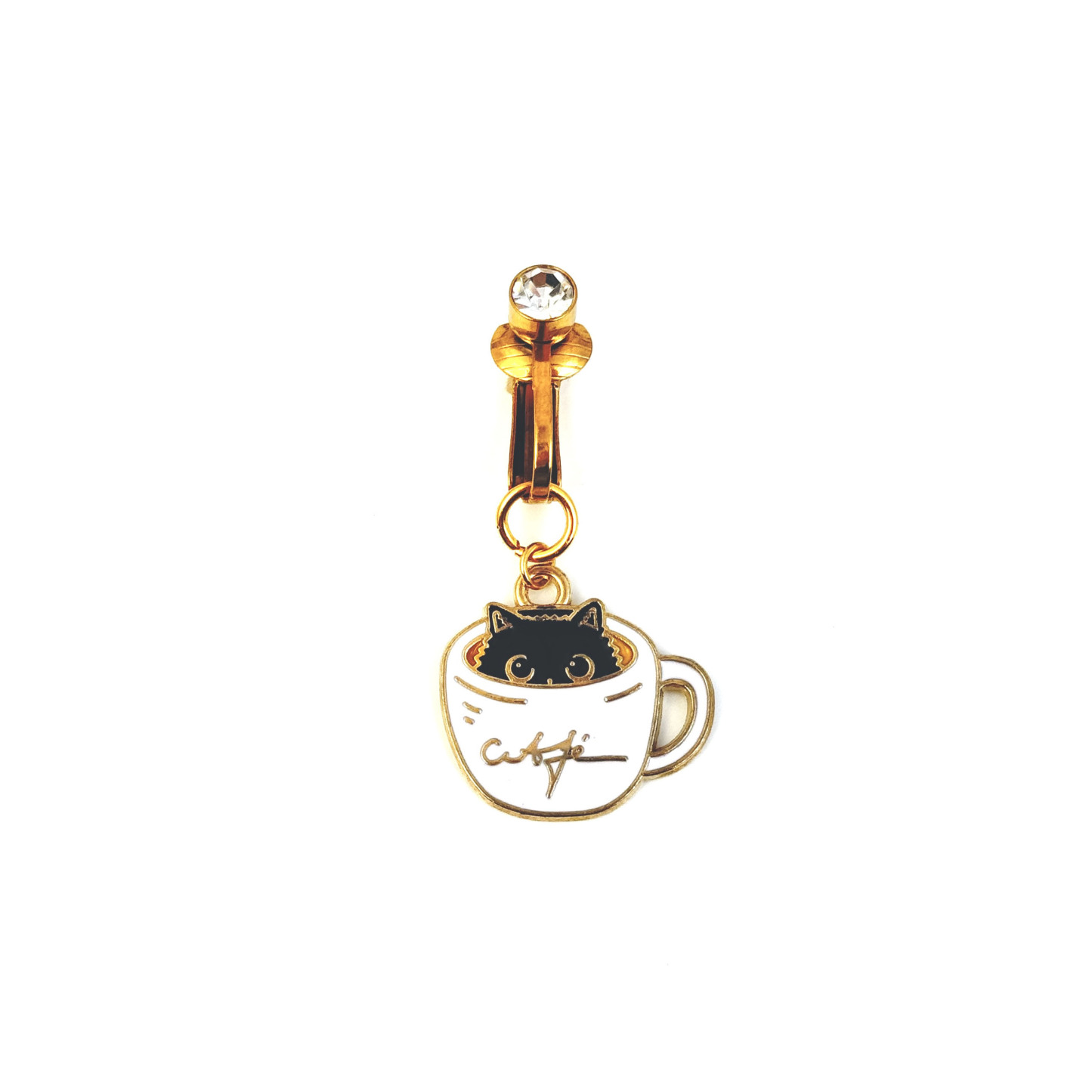 Latte Cat Non-Piercing Navel Clip