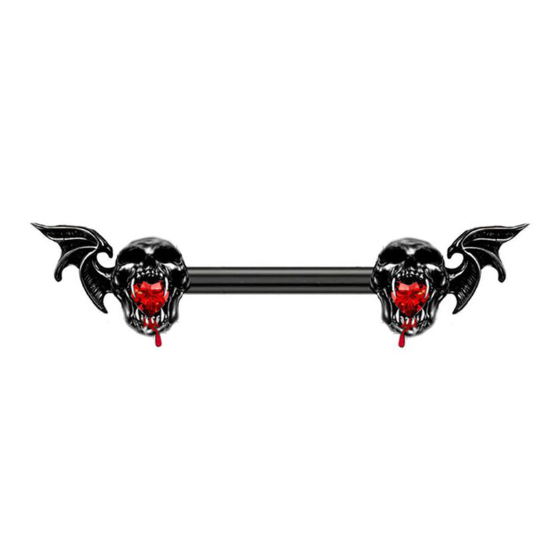 Gothic Bat Skull Nipple Ring
