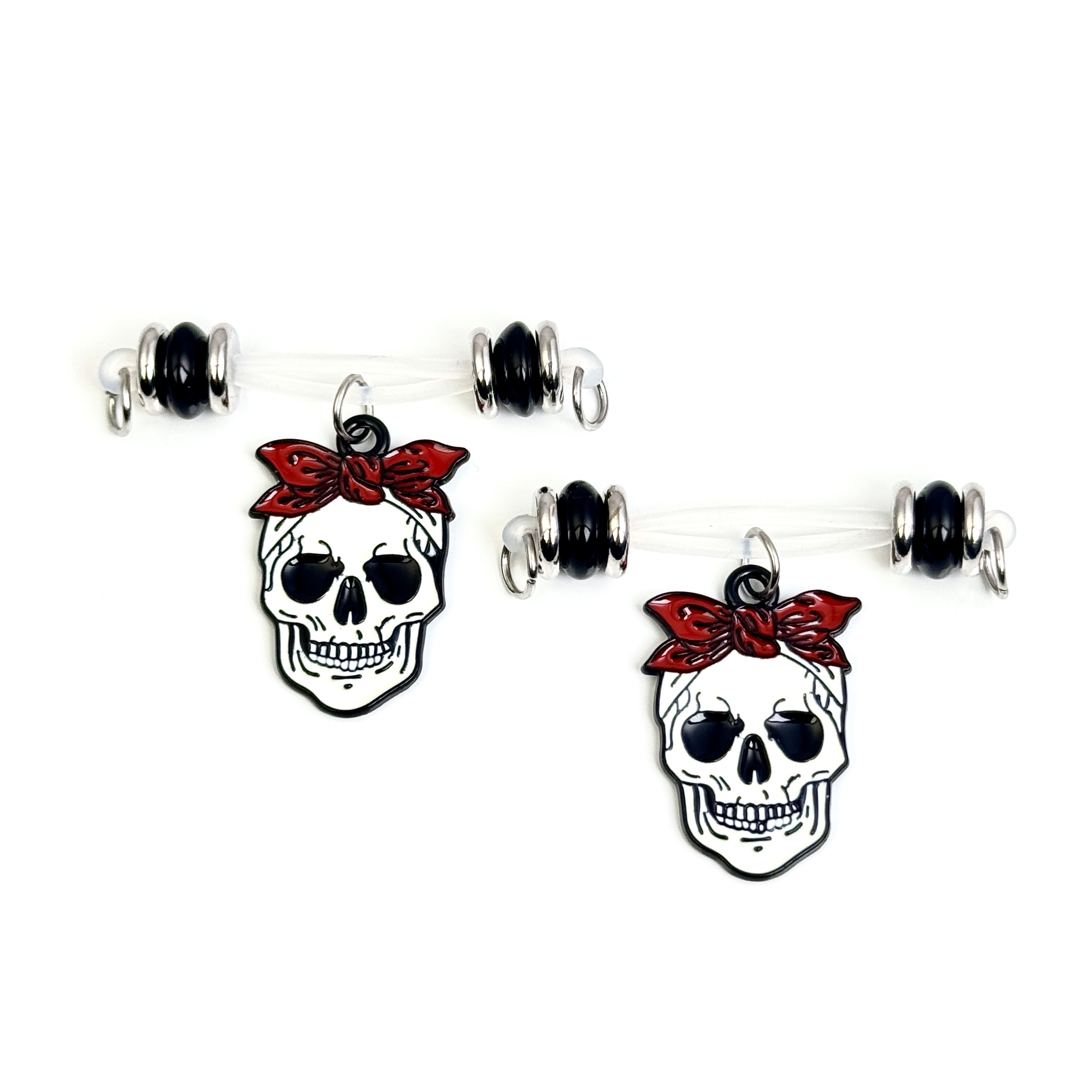 Skull Bow No-Piercing Nipple Clamps