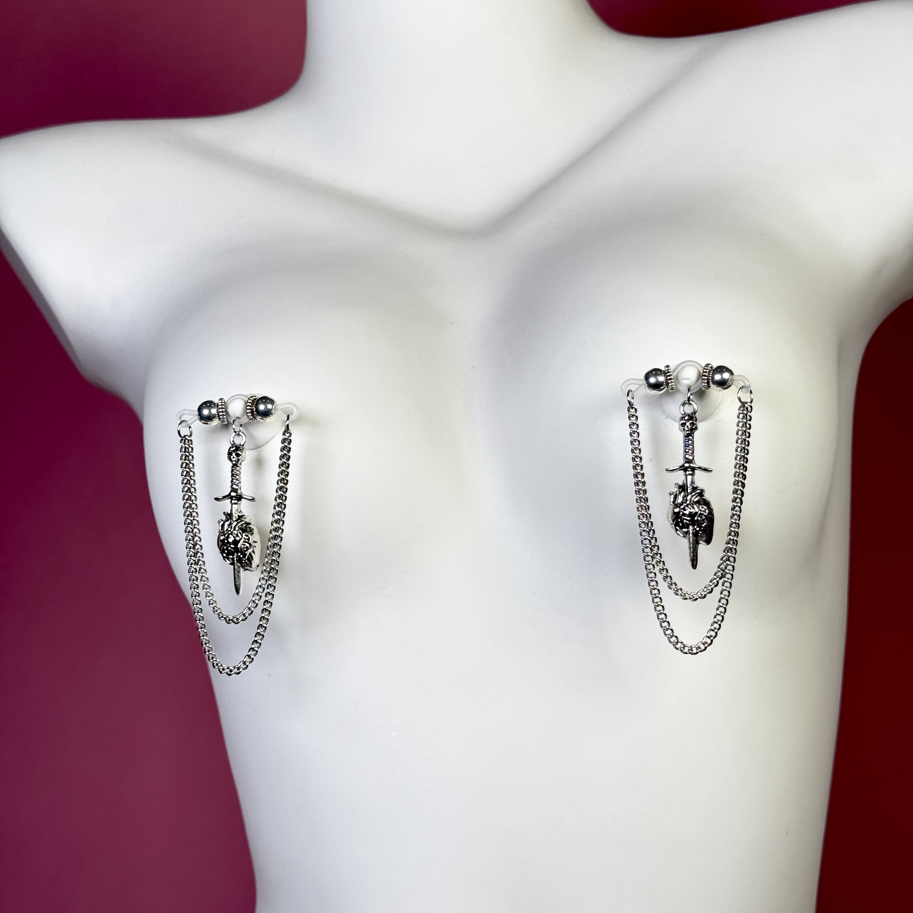 Dark Heart Sword Gothic Nipple Chain
