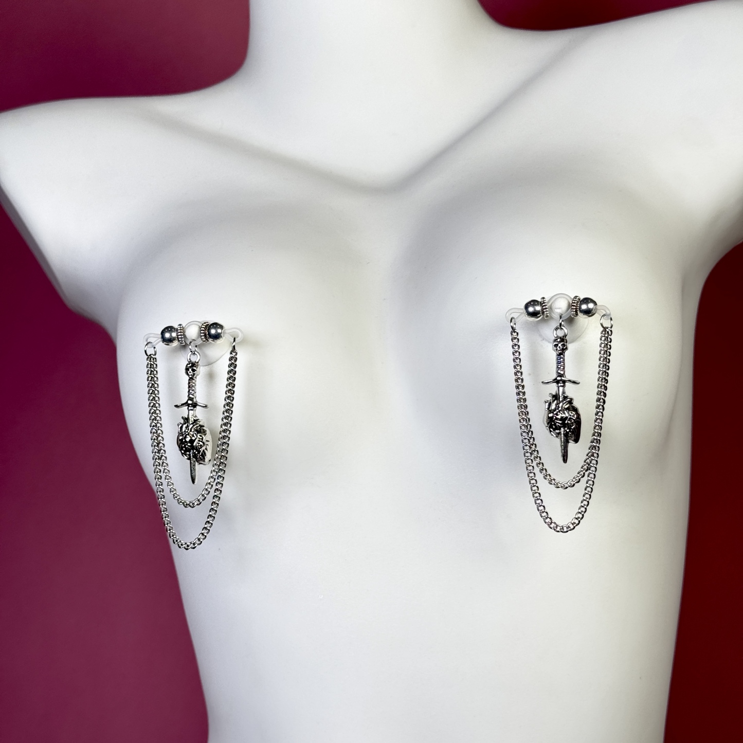 Dark Heart Sword Gothic Nipple Chain