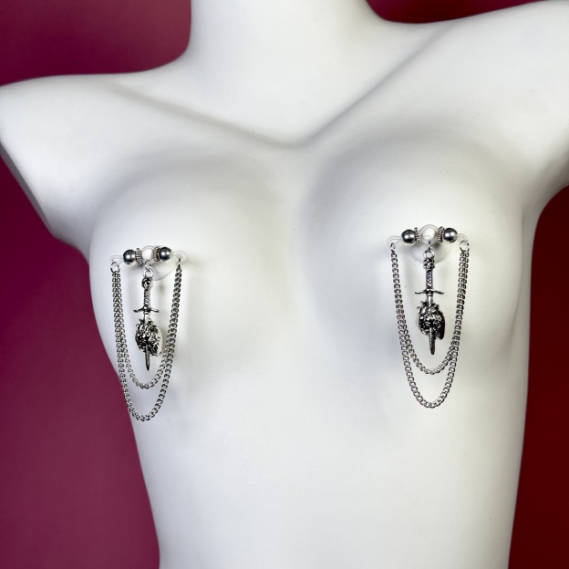 Dark Heart Sword Gothic Nipple Chain