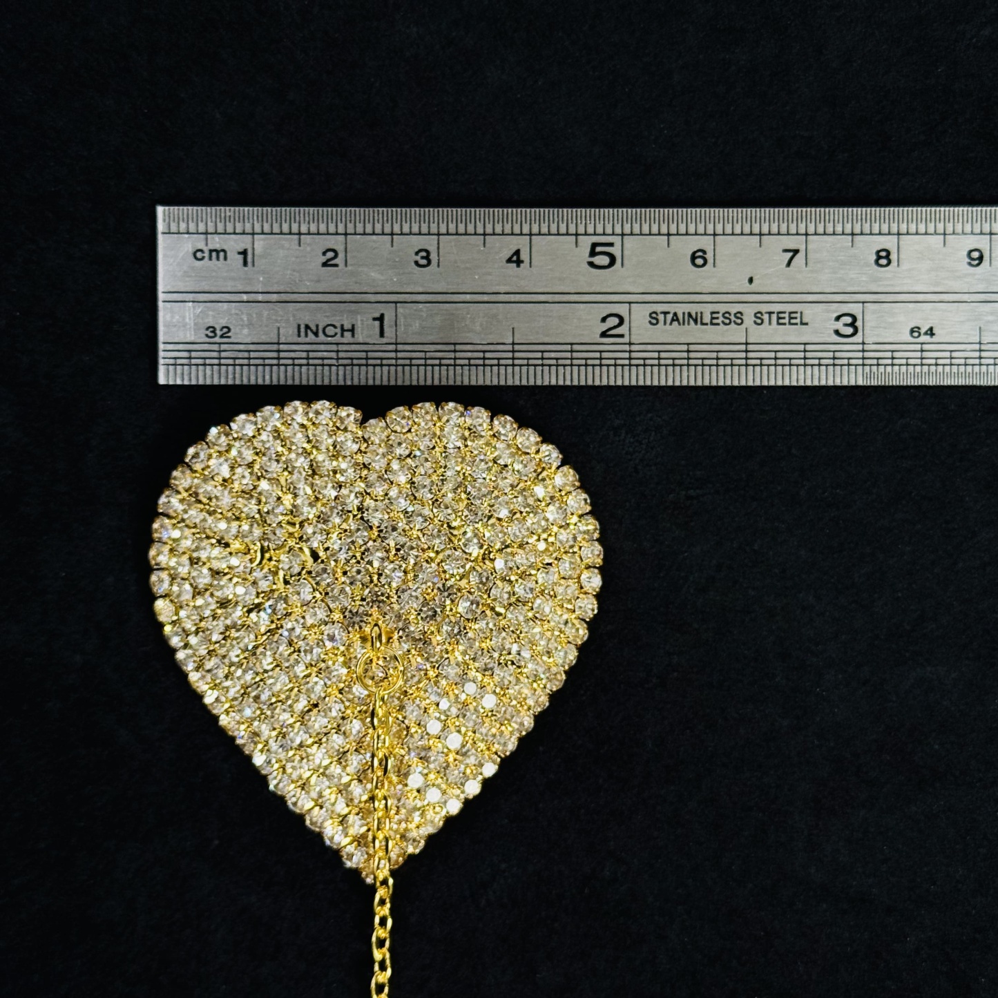 Women's Alluring Heart-Shaped Rhinestone Breast Patches