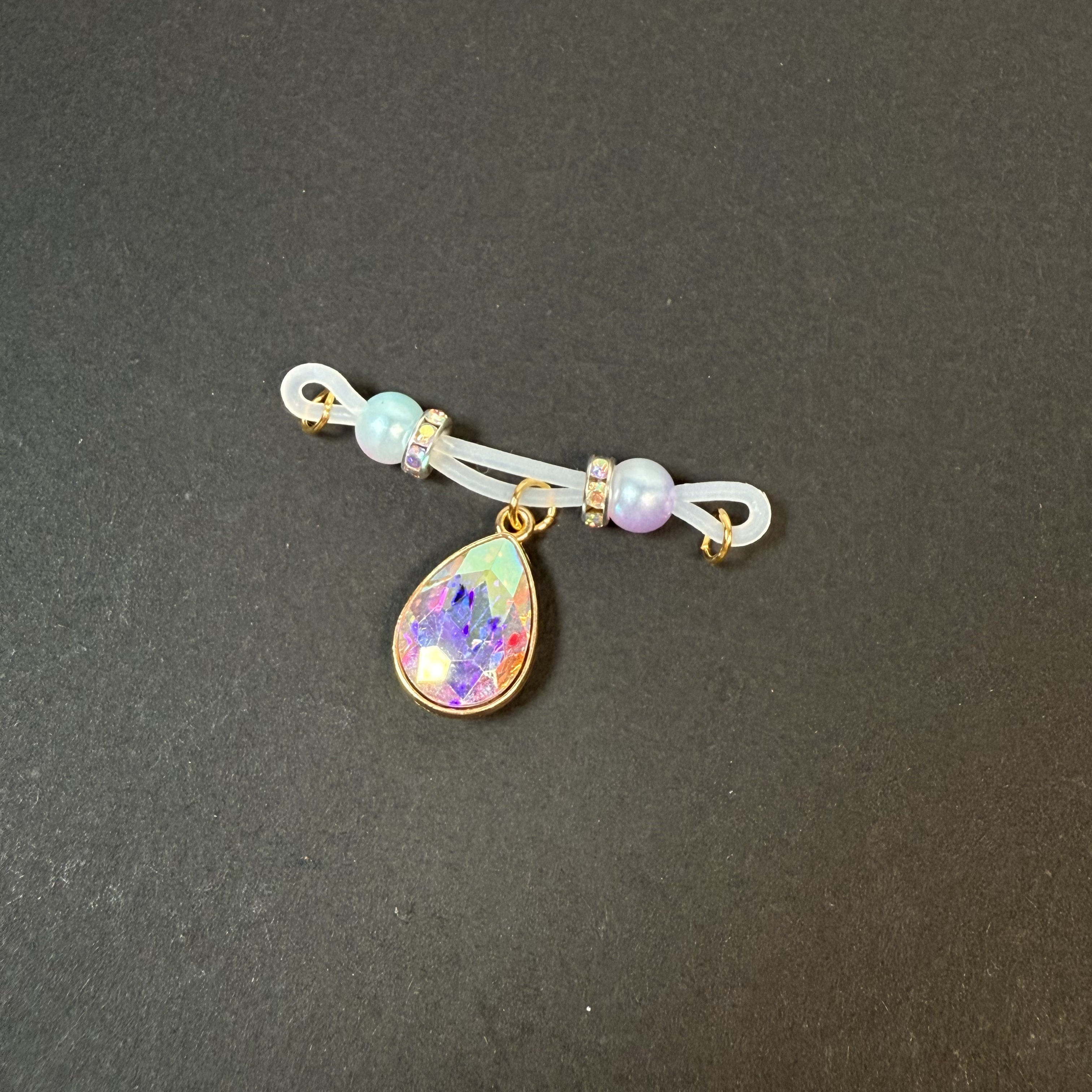 Adjustable Pearl Nipple Decorations with No Holes - Multicolored Diamonds