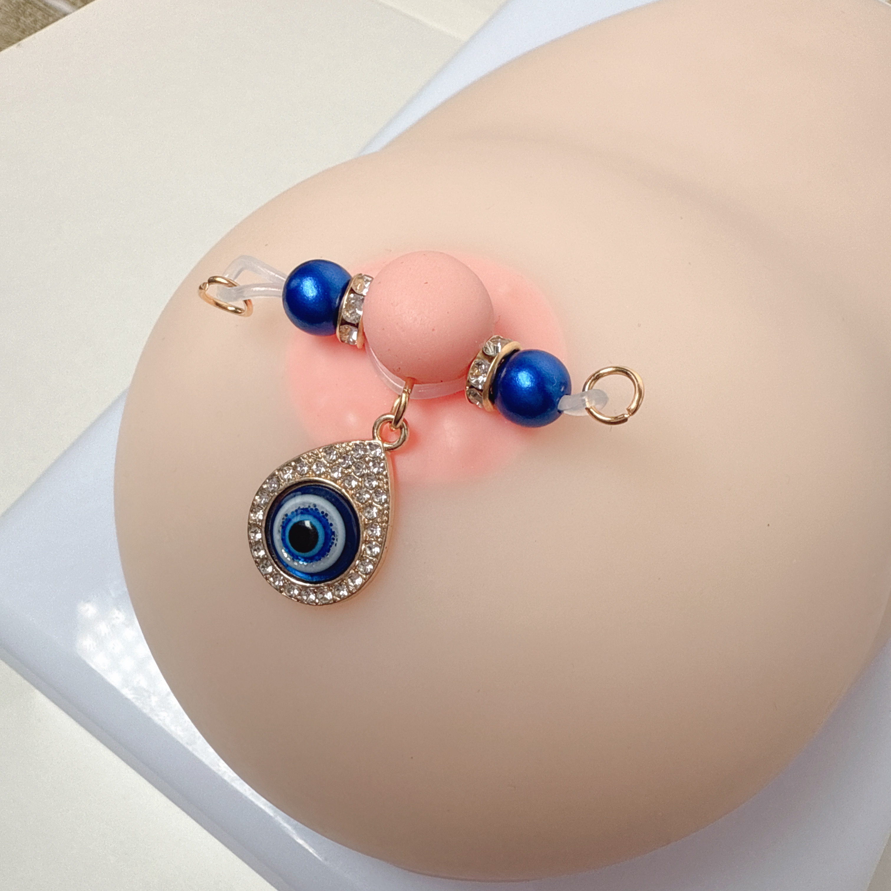 Piercing-free nipple jewelry - Ocean Heart