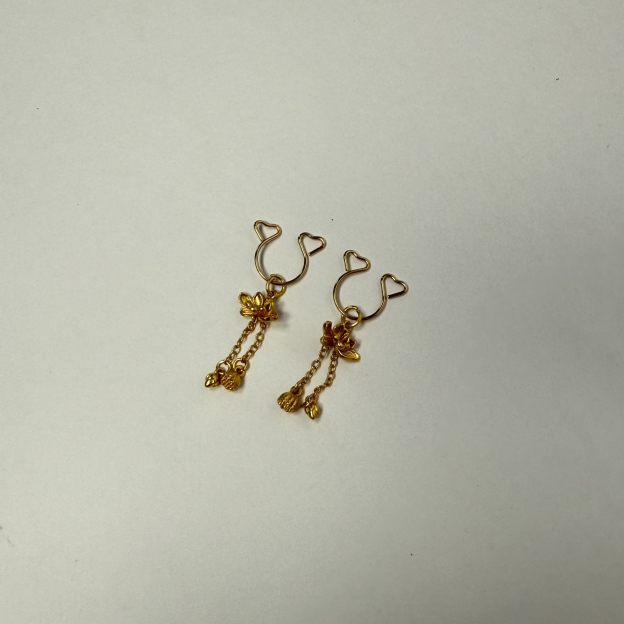 No-drill adjustable - K gold flower petals