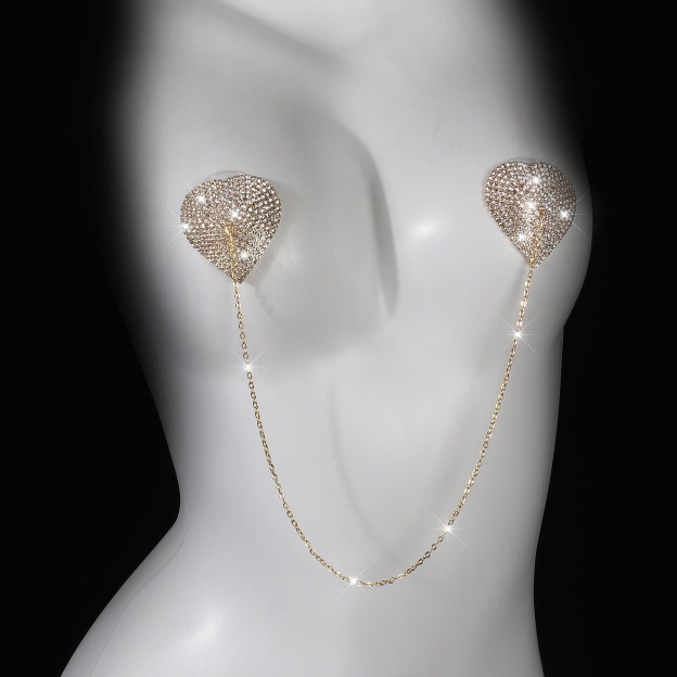 Women's Alluring Heart-Shaped Rhinestone Breast Patches