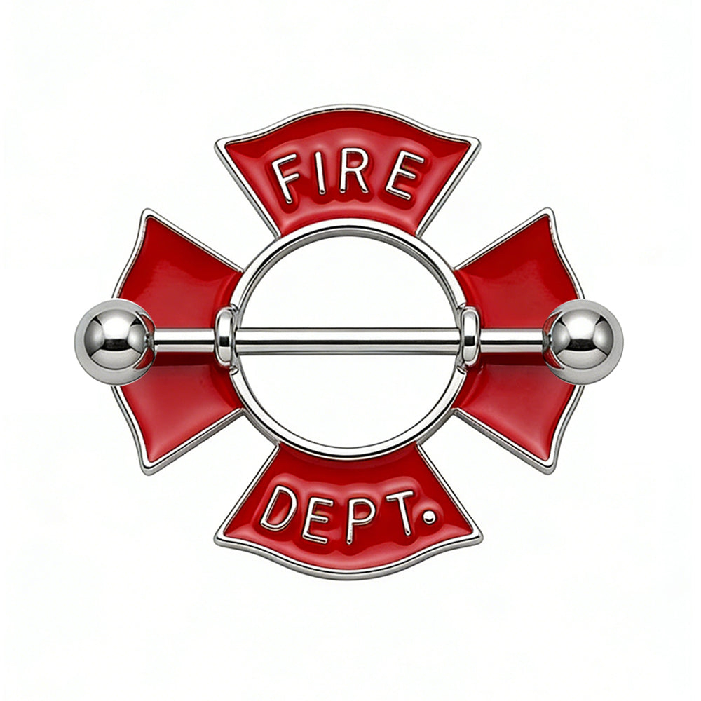 Fire Department Maltese Cross Nipple Ring Piercing Jewelry