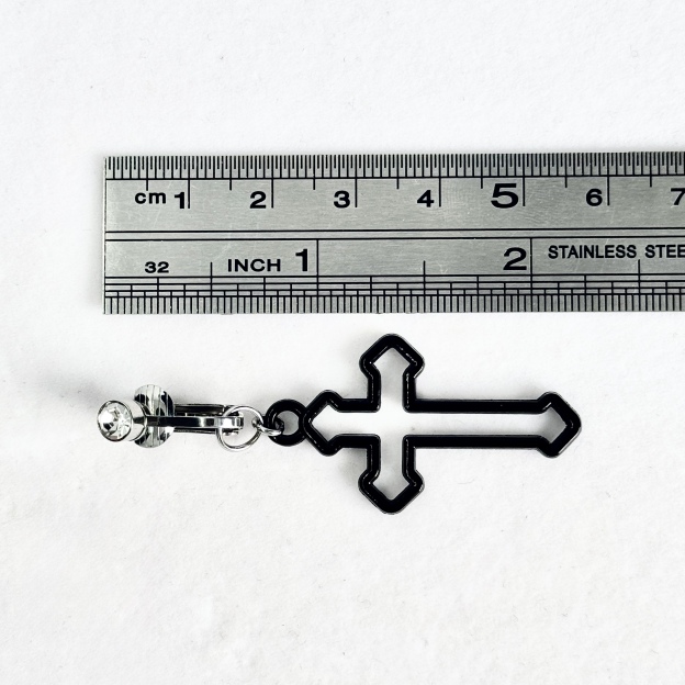Black Cross Faux Belly Button Ring