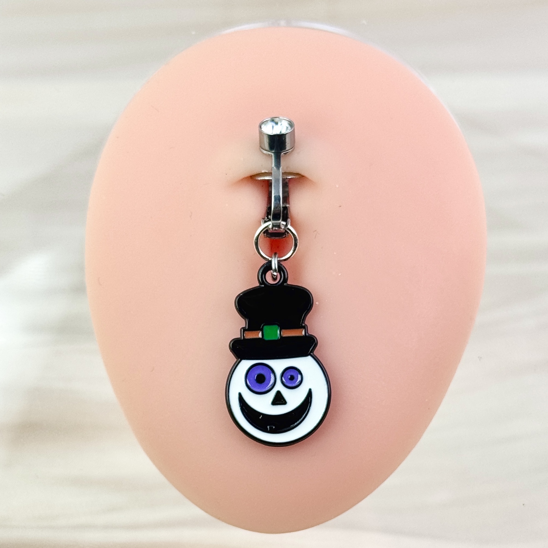 Halloween Skull Faux Belly Button Ring