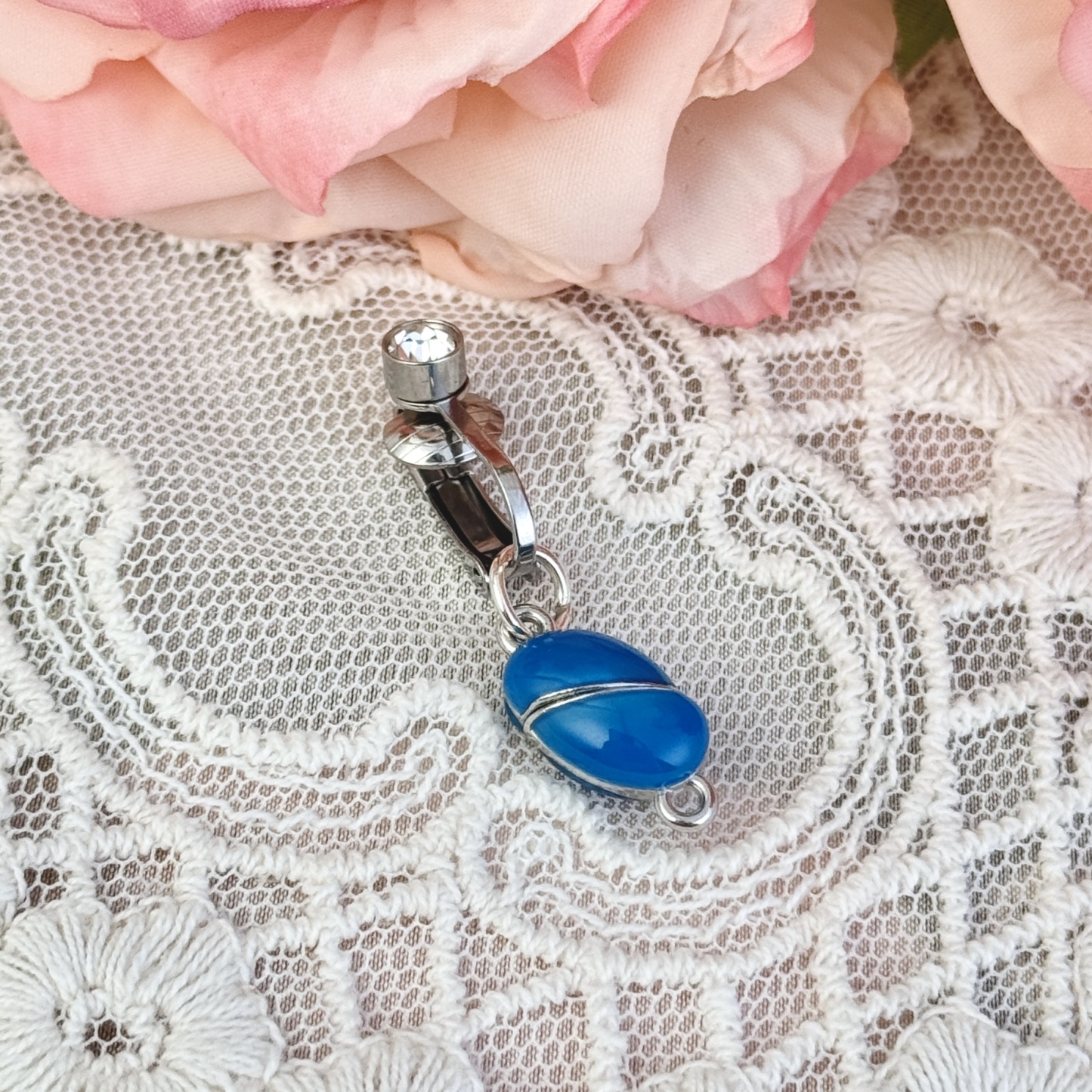Rotatable heart navel jewelry