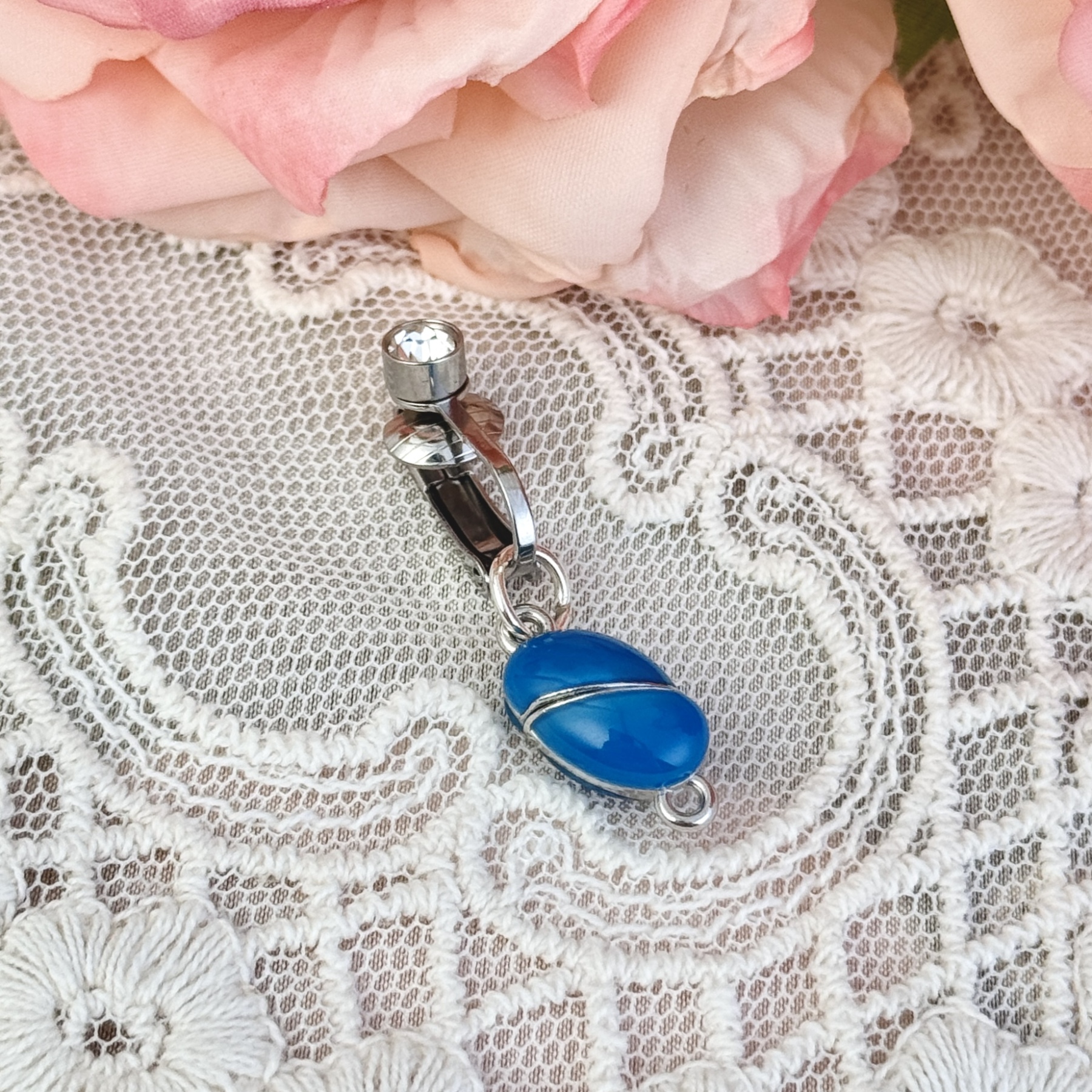 Rotatable heart navel jewelry