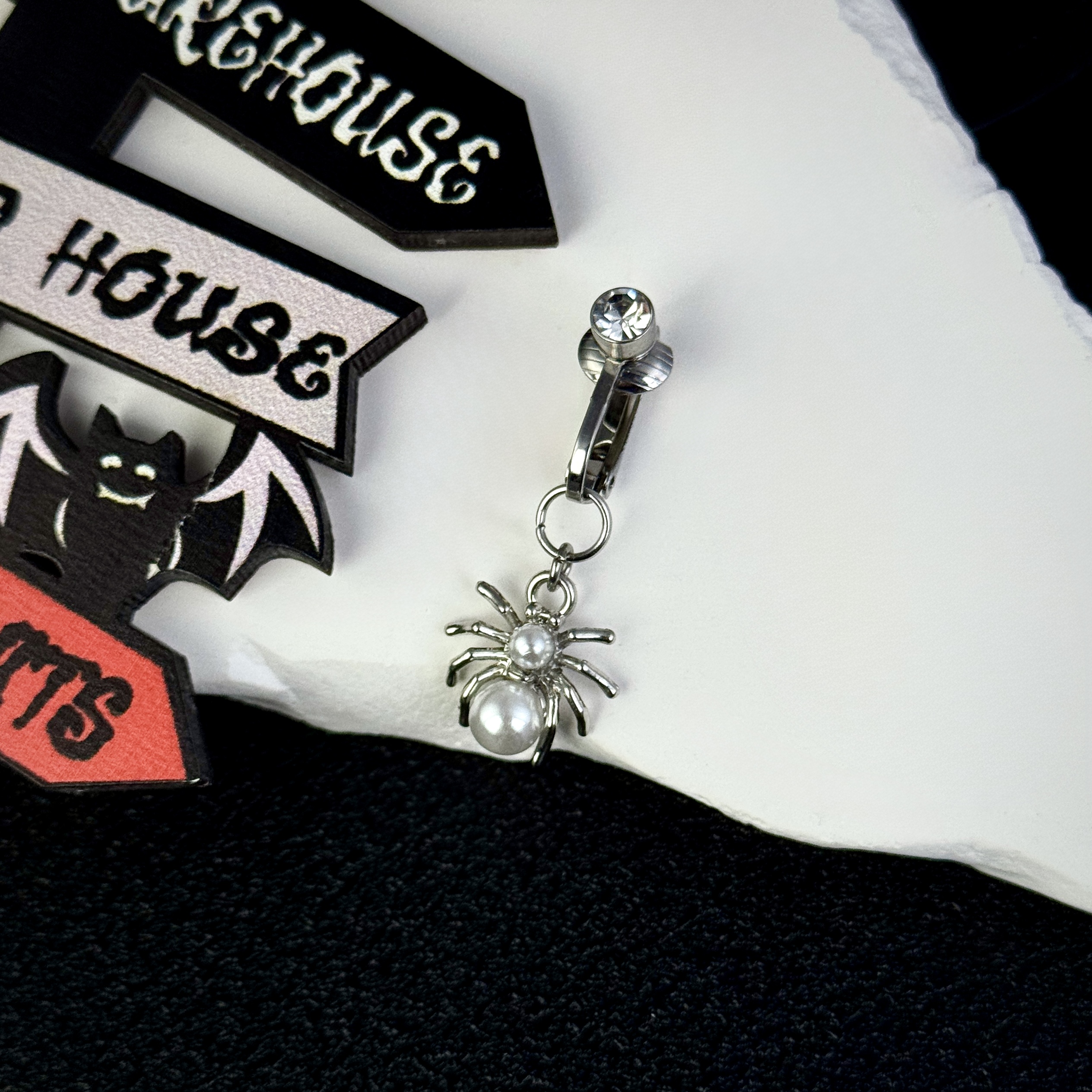Pearl Spider Navel Charm