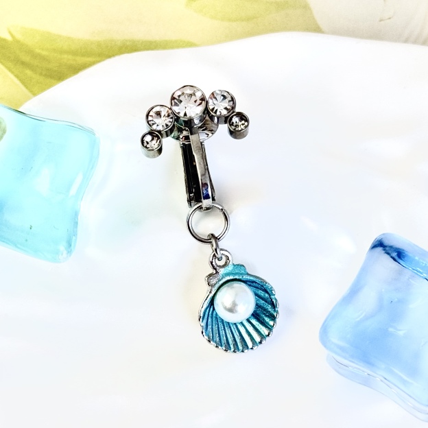 Pearl Seashell Faux Belly Button Ring
