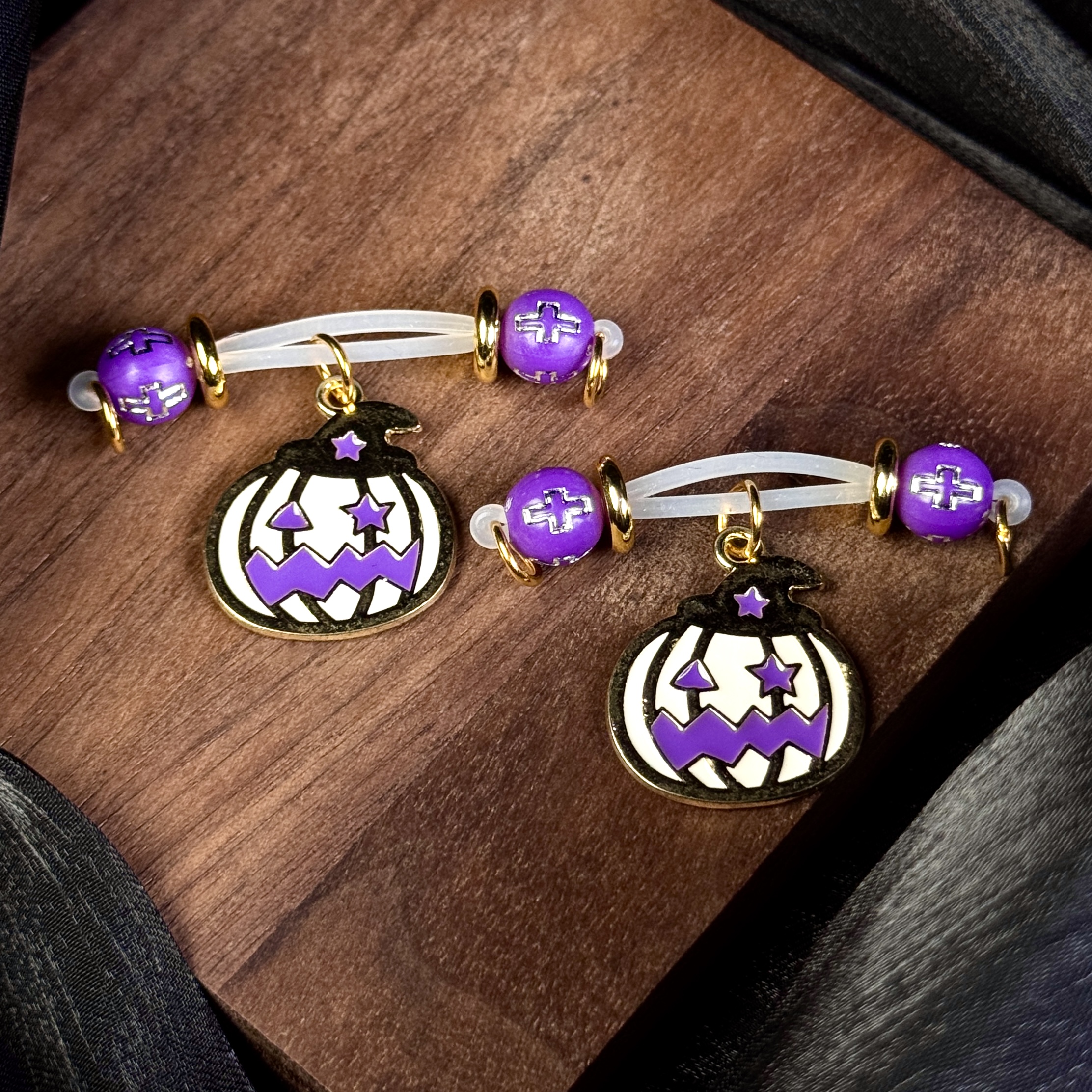 Mystic Purple Pumpkin Charm Non-Piercing Nipple Jewelry