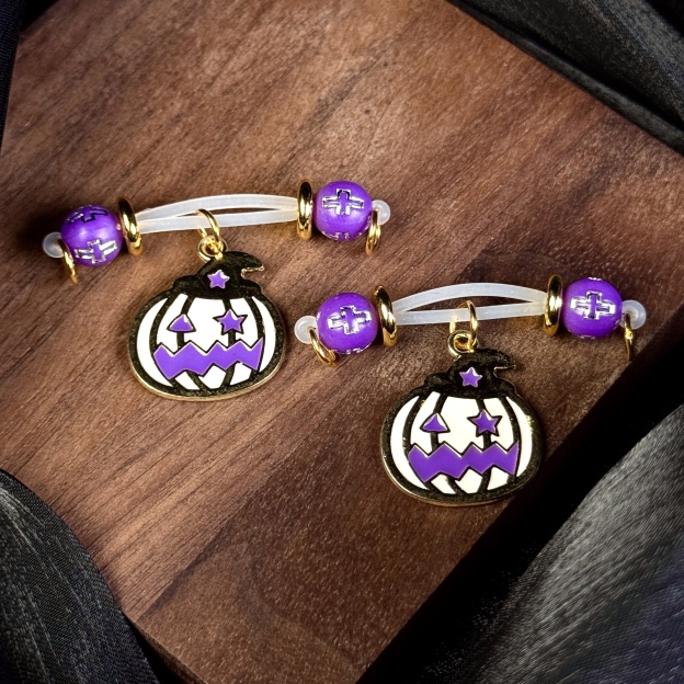 Mystic Purple Pumpkin Charm Non-Piercing Nipple Jewelry