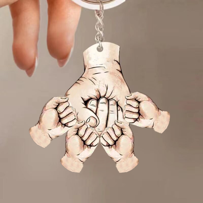 Family Gift Father and Son Fist Keychain-Thyye