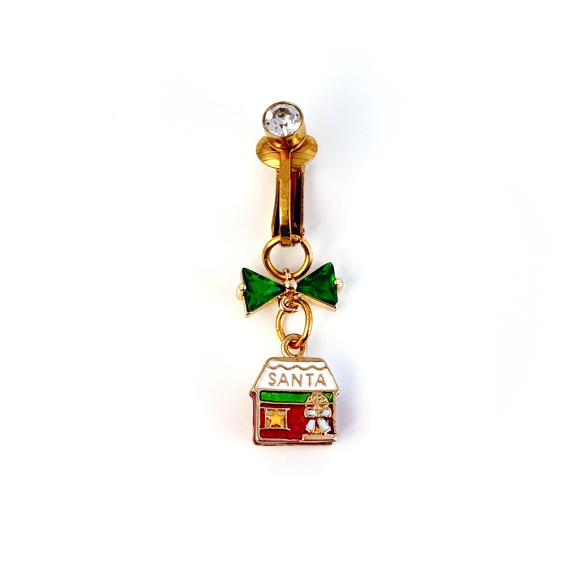 Christmas Cottage Adjustable Navel Clip
