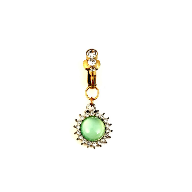Green Gem Non-Piercing Sun Navel Ring