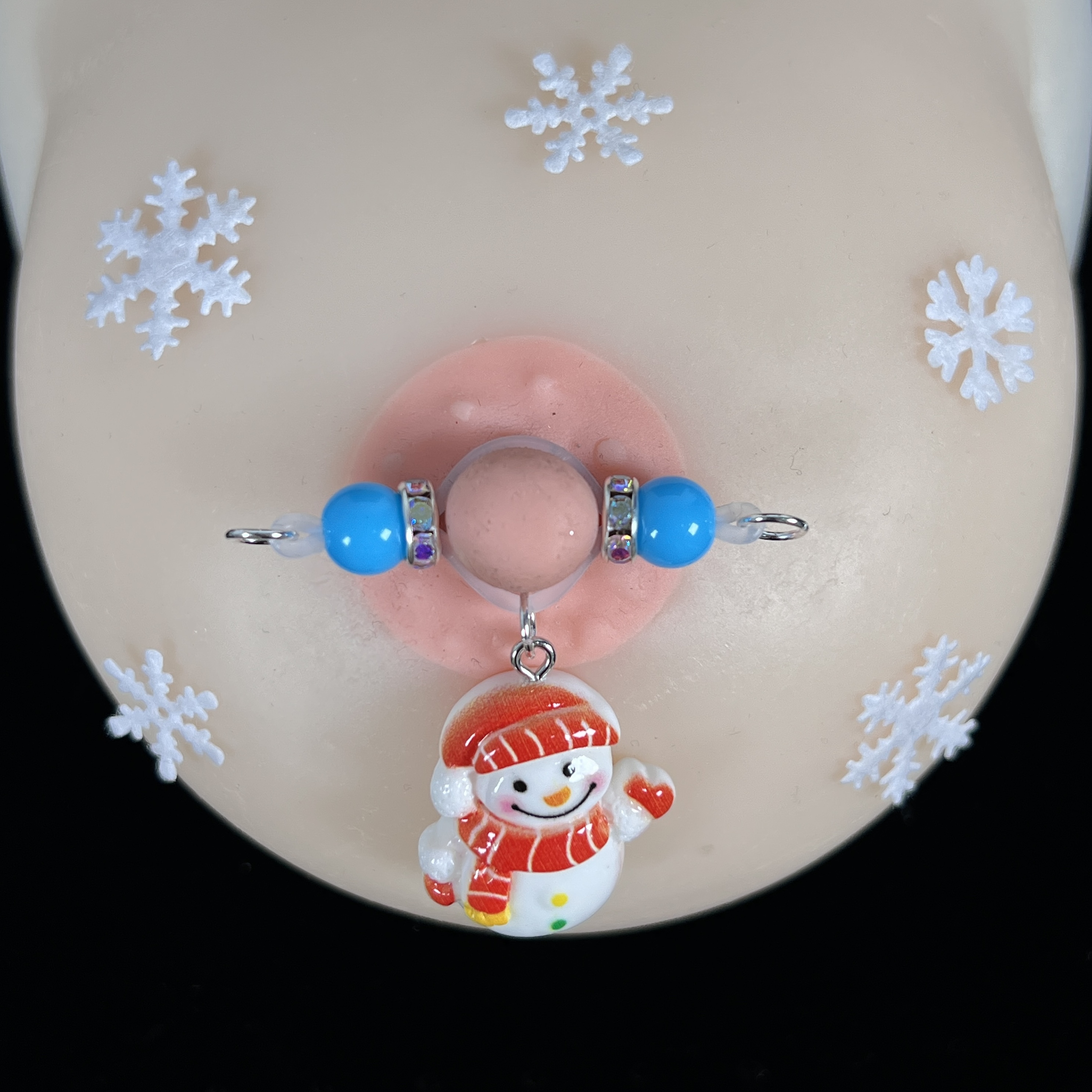 Frost Blue Pearl Snowman Clamps