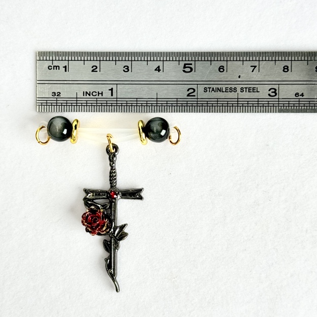 Black Rose Cross Nipple Clamps