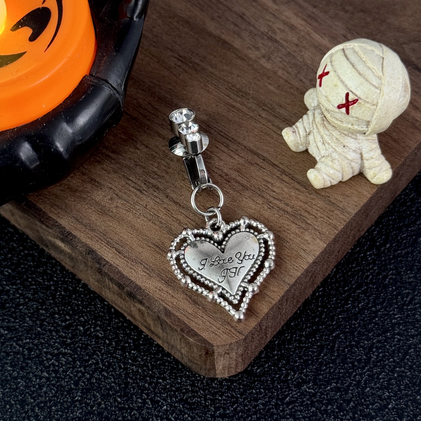 Love Heart Charm Faux Belly Ring