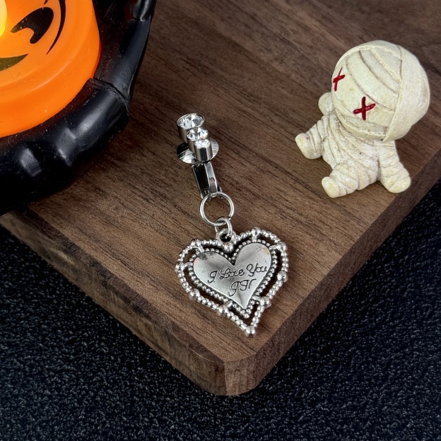 Love Heart Charm Faux Belly Ring