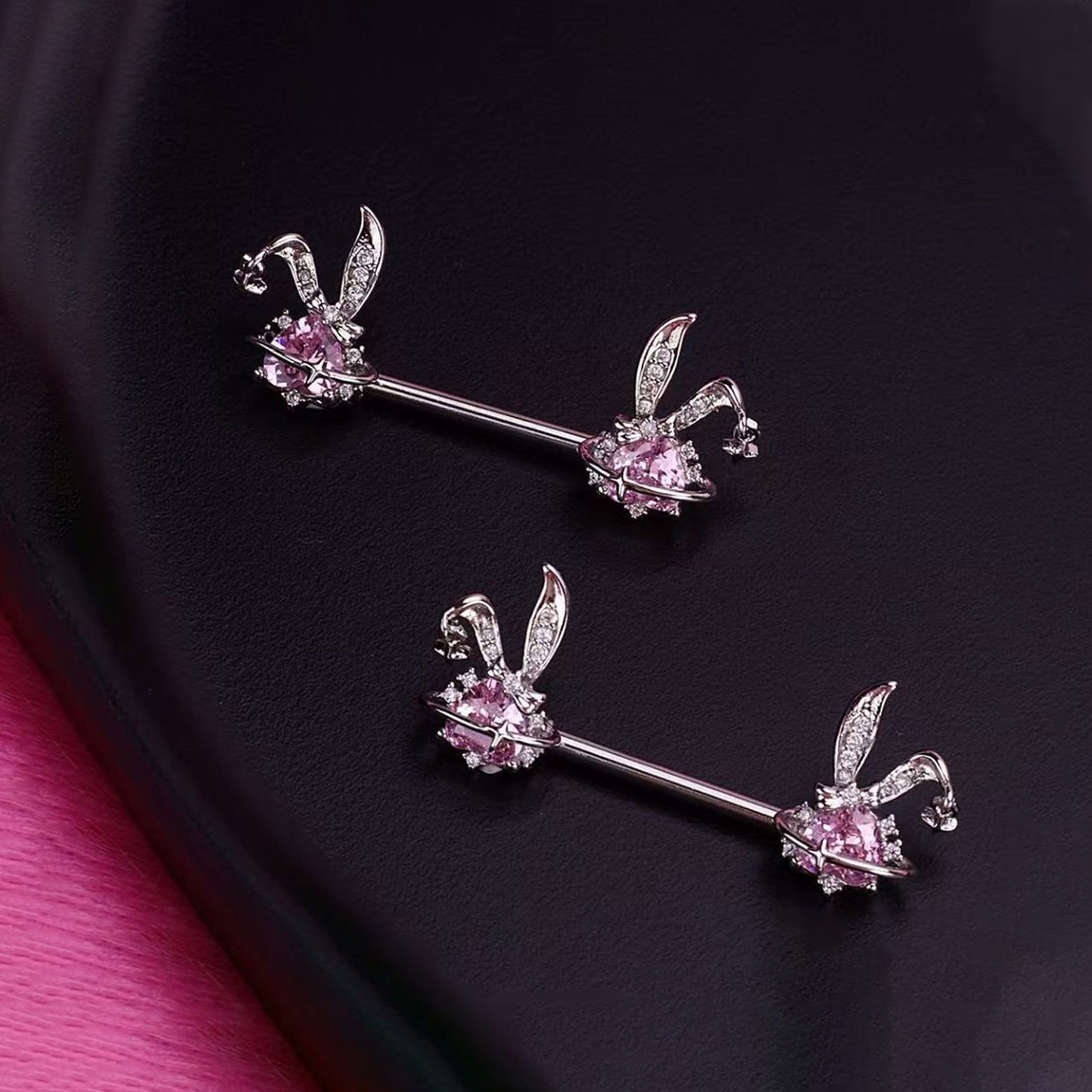 Sparkling Bunny Planet Nipple Ring