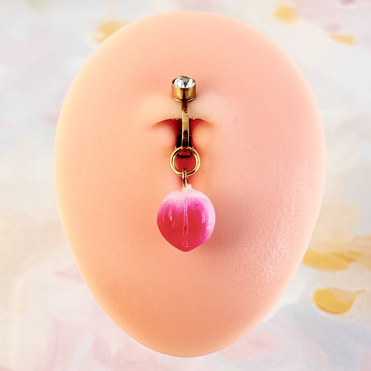 Jade Peach Navel Clip
