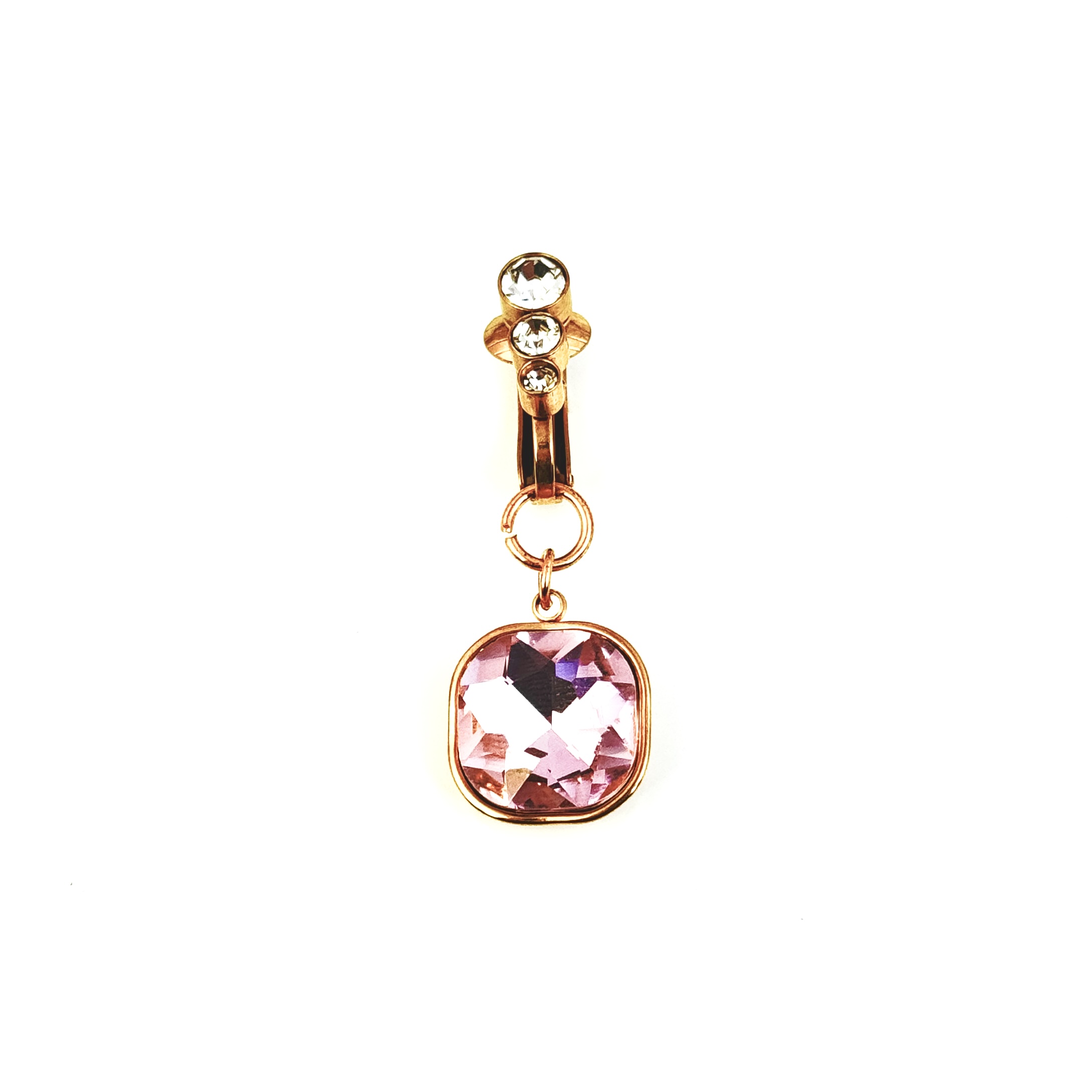 Non-piercing amethyst navel clip