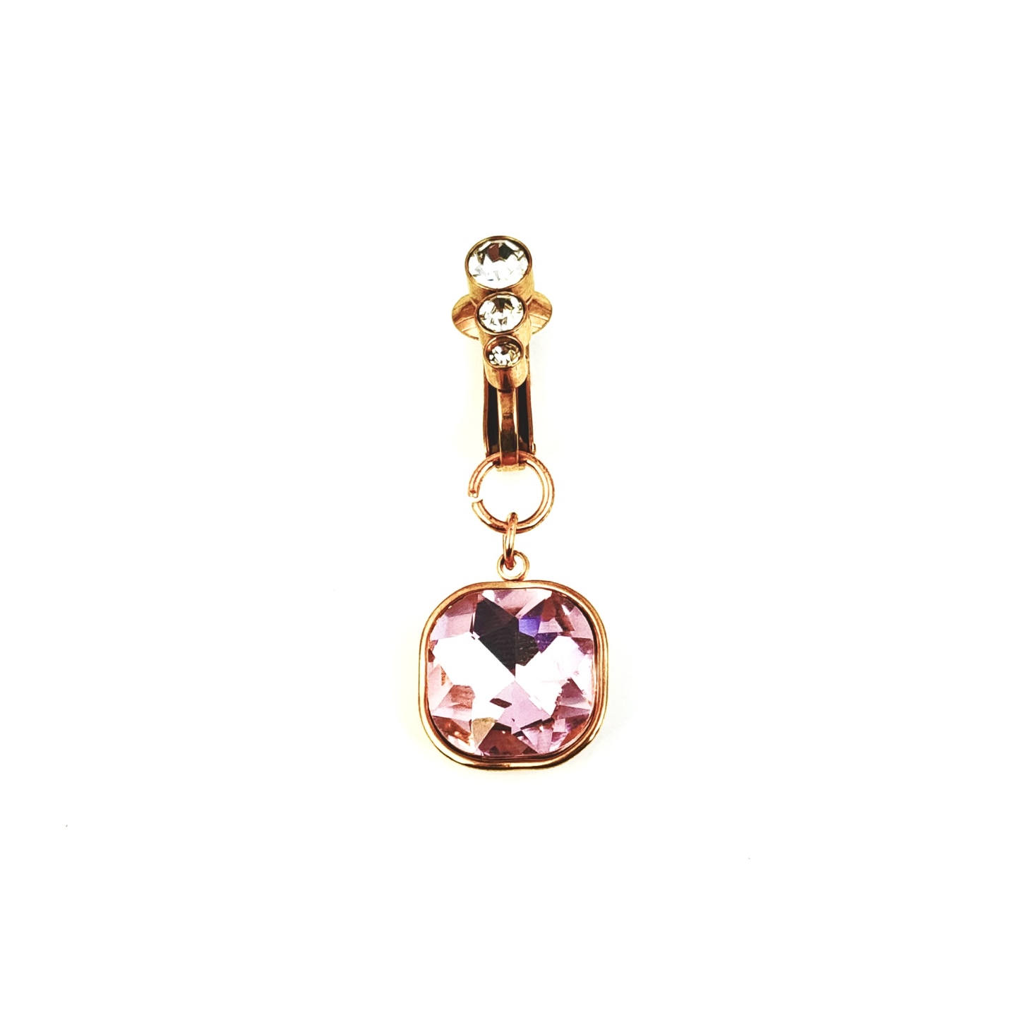 Non-piercing amethyst navel clip
