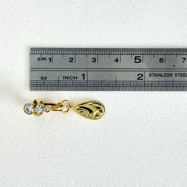 Golden Drop Sculpted Navel Piercing Jewelry