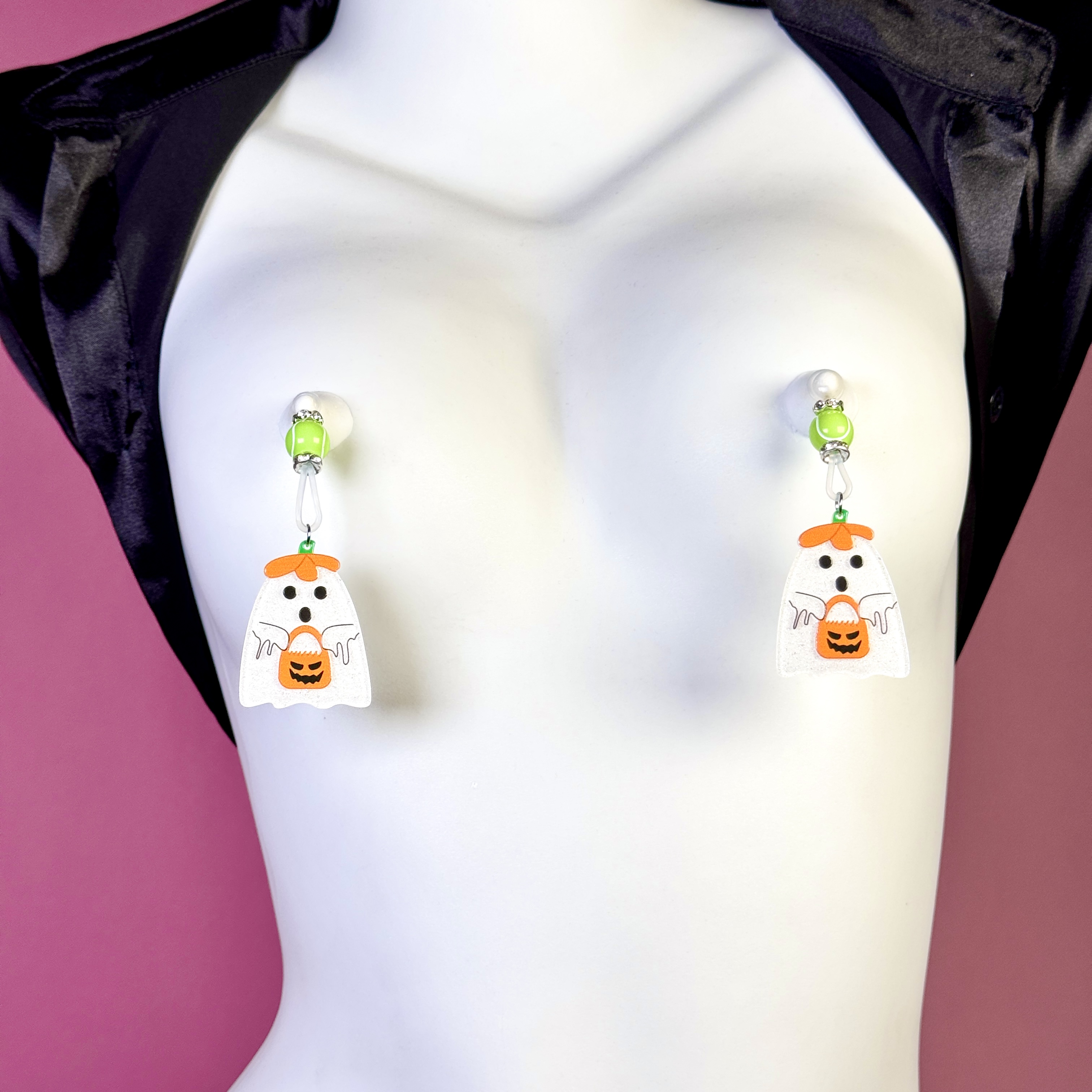 Pumpkin Ghost Charm Clip
