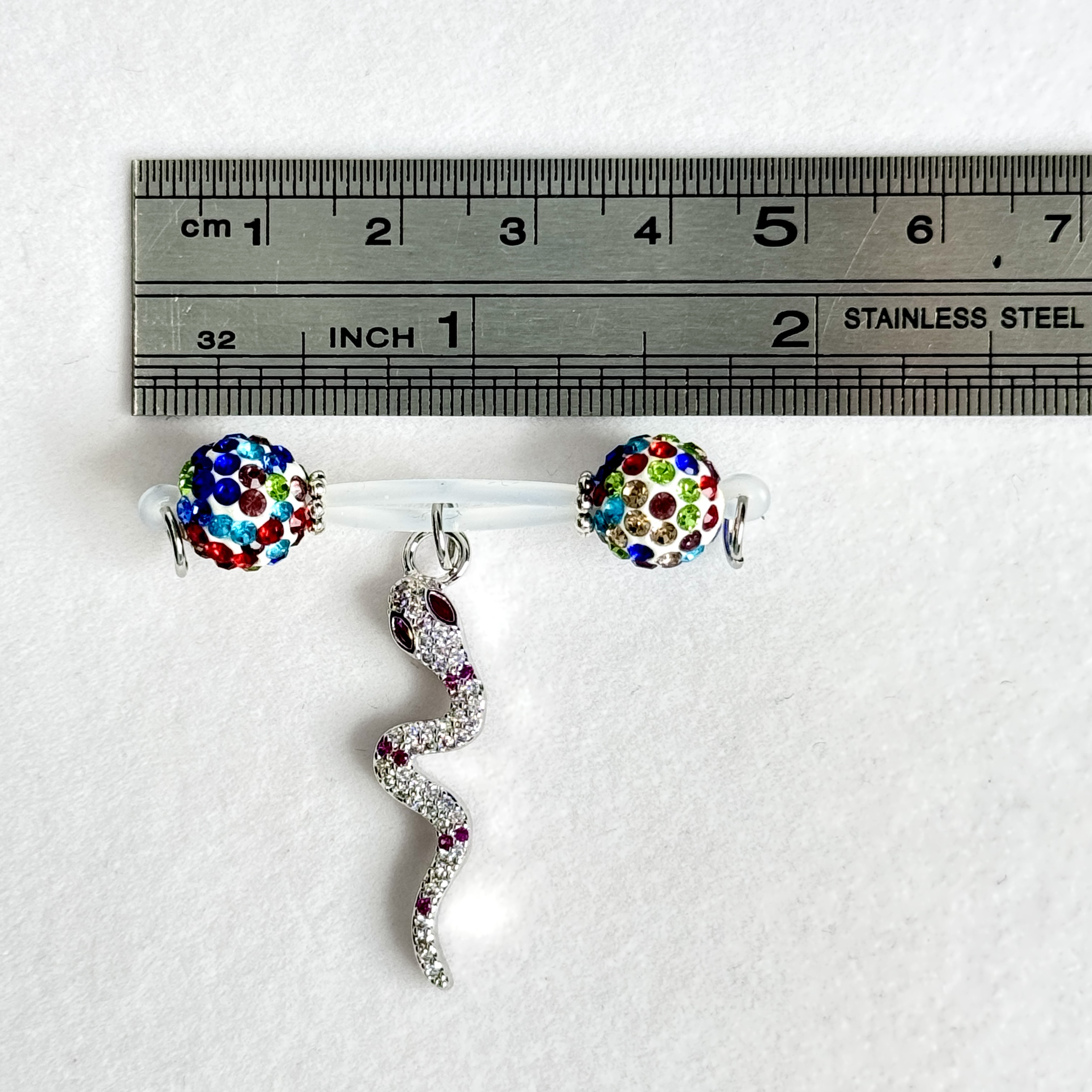 Serpent Shine Crystal Charm Nipple Jewelry