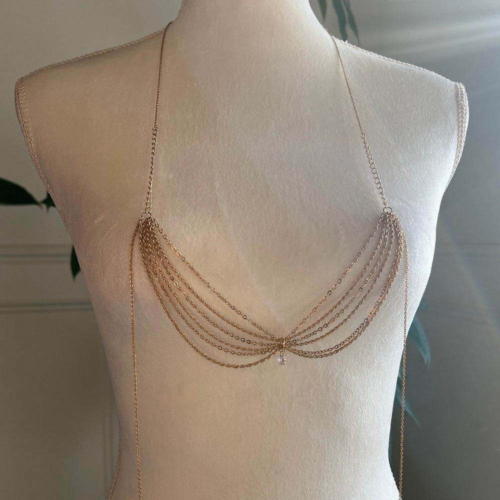 Multi Layer Teardrop Crystal Rhinestone Body Chain