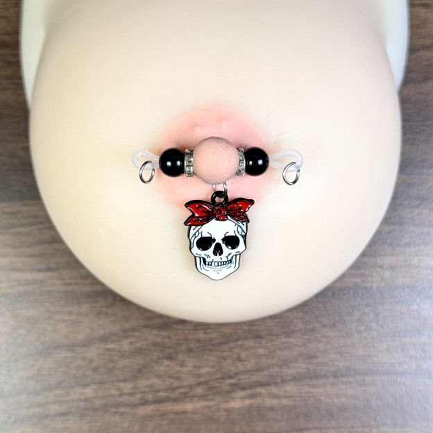 Red Bow Skull Gothic Nipple Jewelry