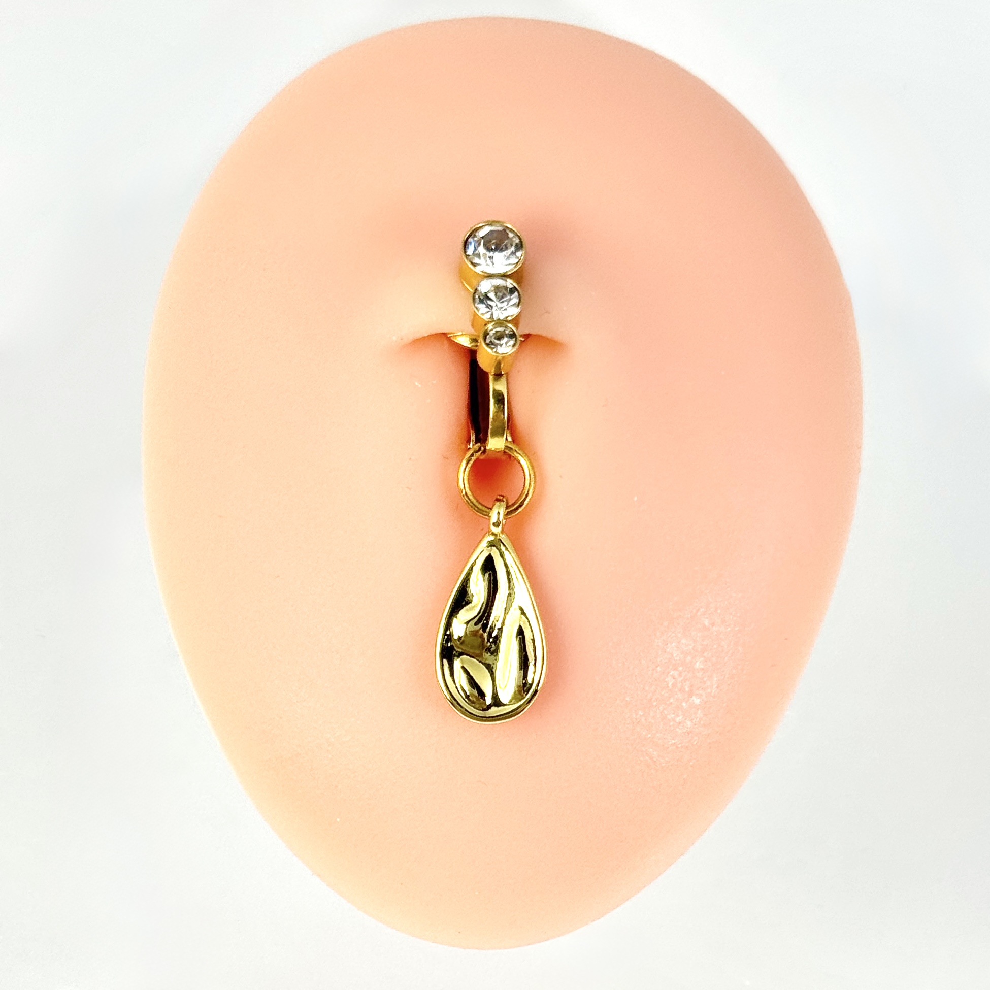 Golden Drop Sculpted Navel Piercing Jewelry