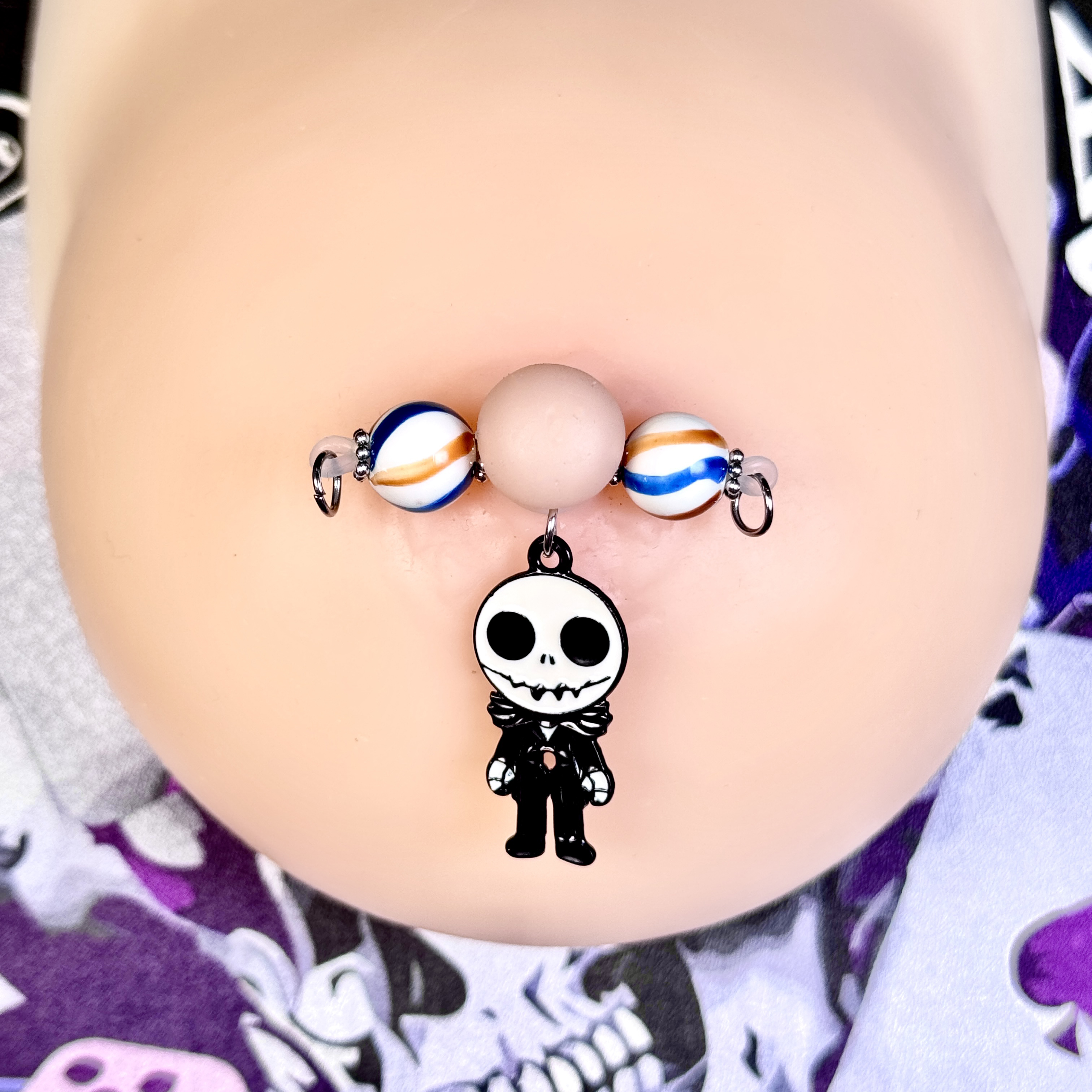 Cute Skull Doll Halloween Nipple Jewelry