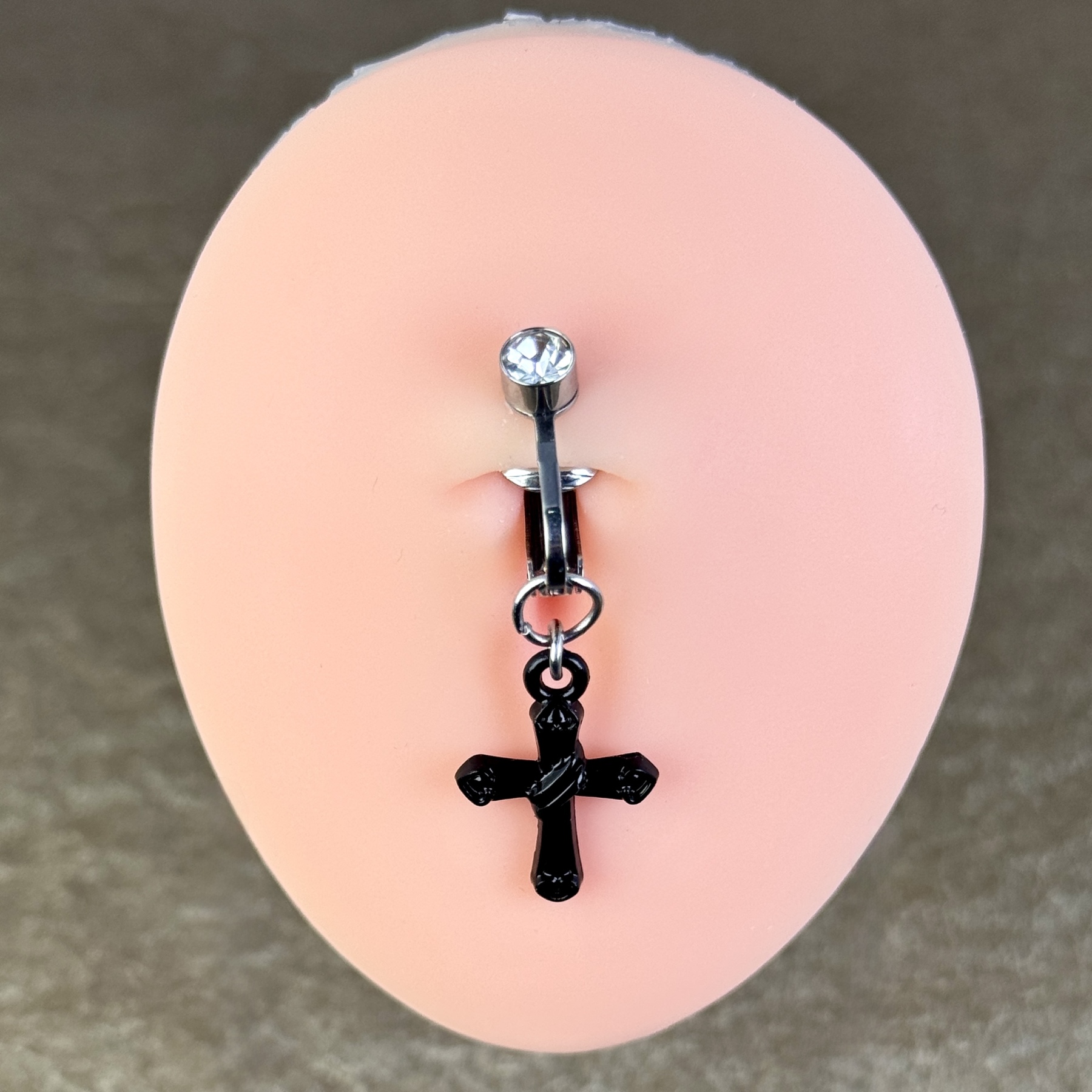 Dark Cross Navel Charm