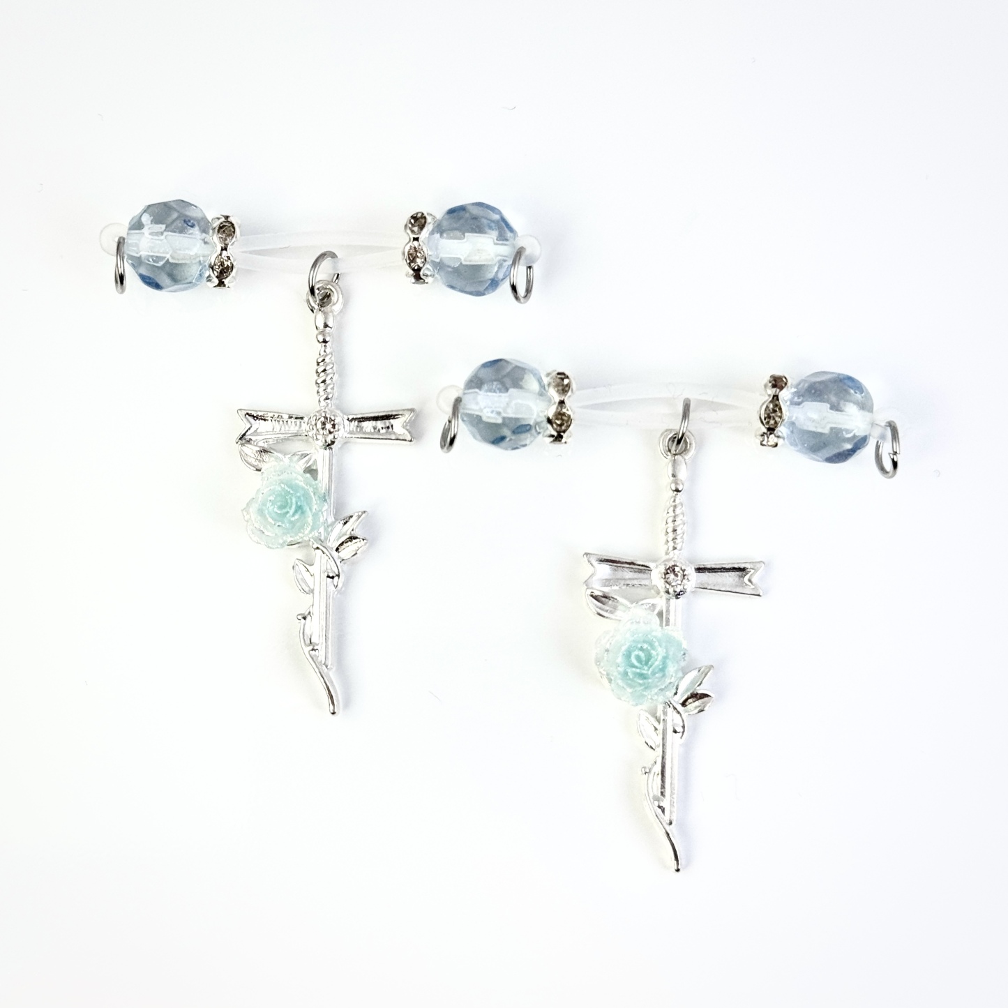 Crystal Rose Sword Nipple Jewelry