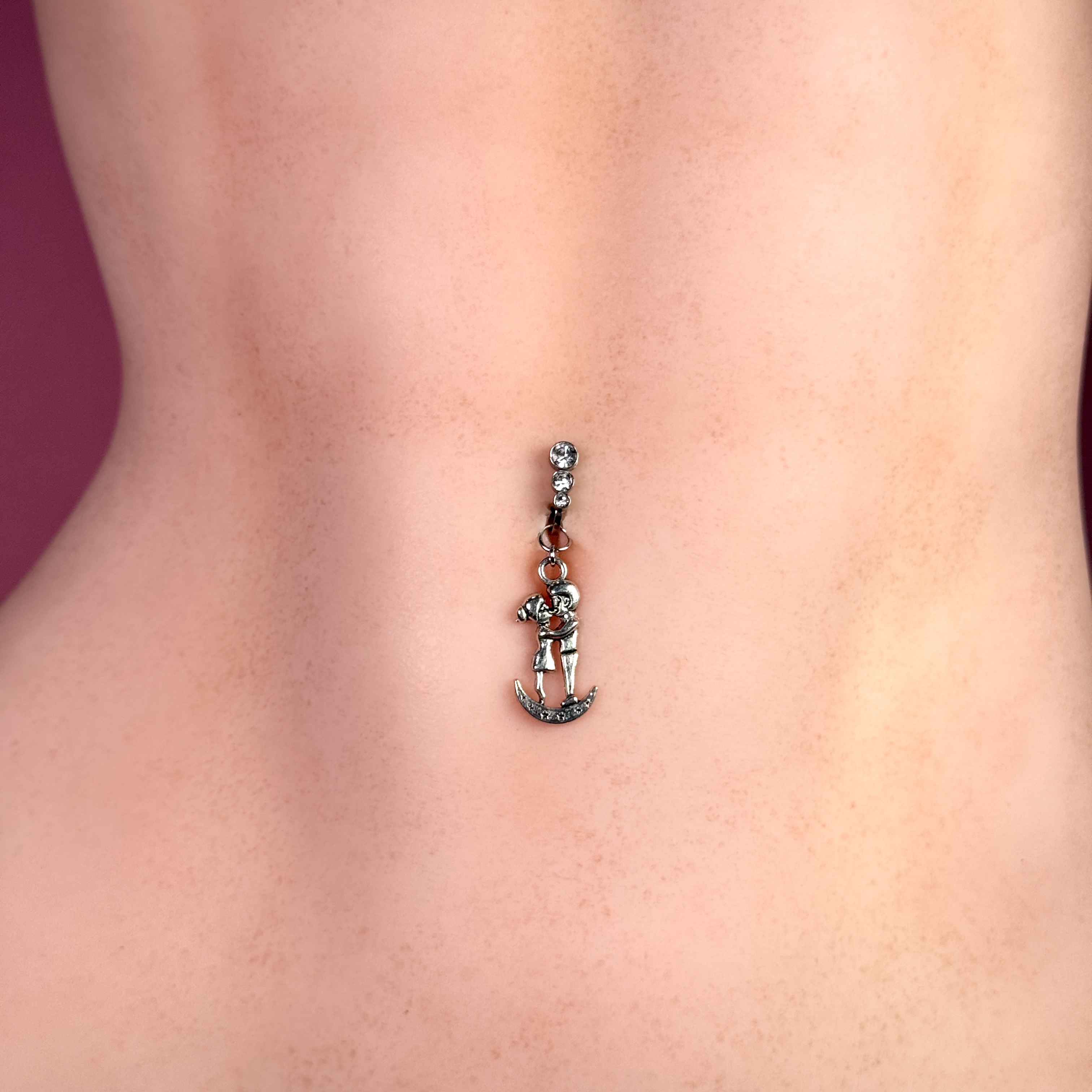 Moon Lovers Faux Belly Button Ring