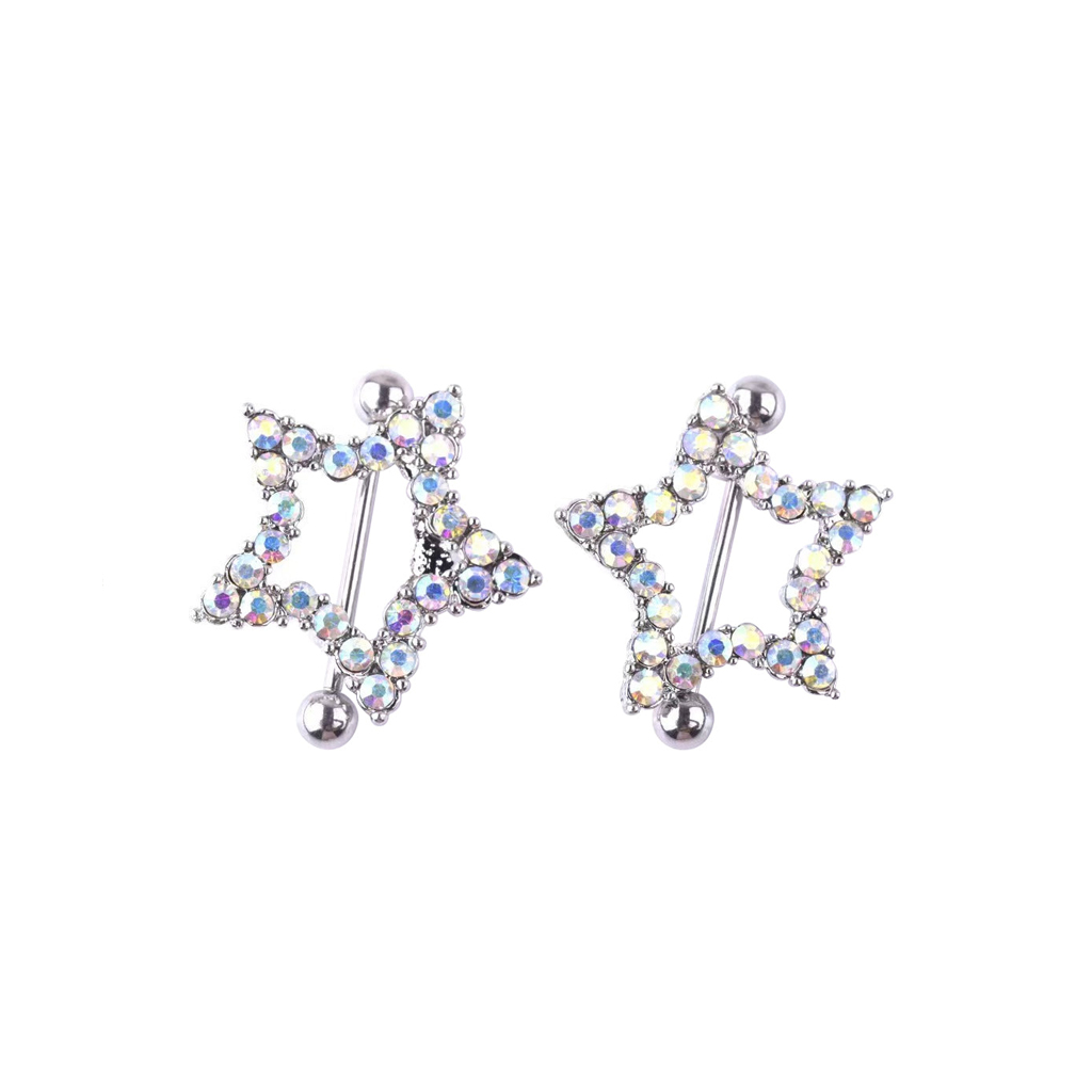Sparkling Star-Shaped Nipple Shield Barbell